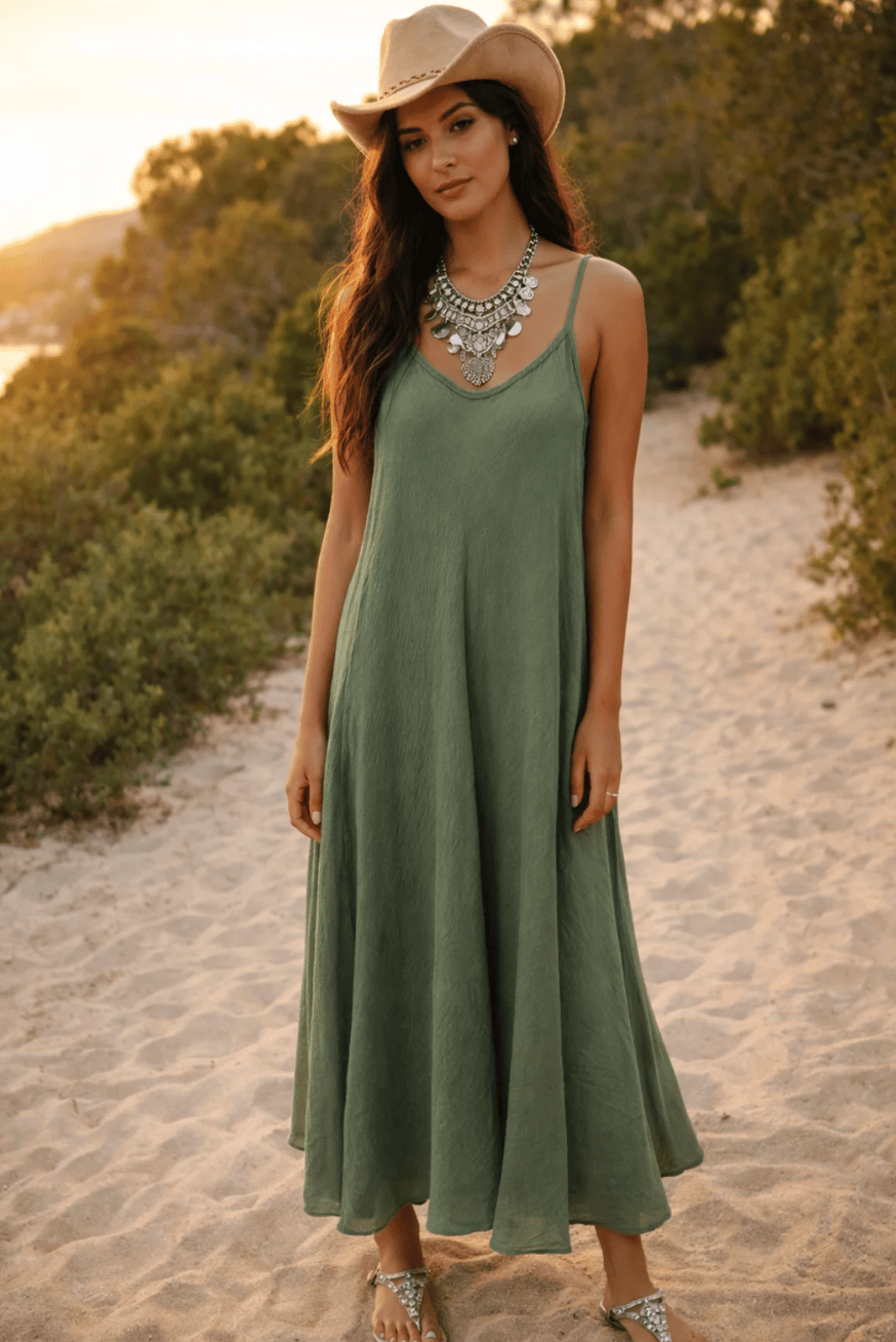 BAZ Italian NEUTRAL Linen Slip Dress