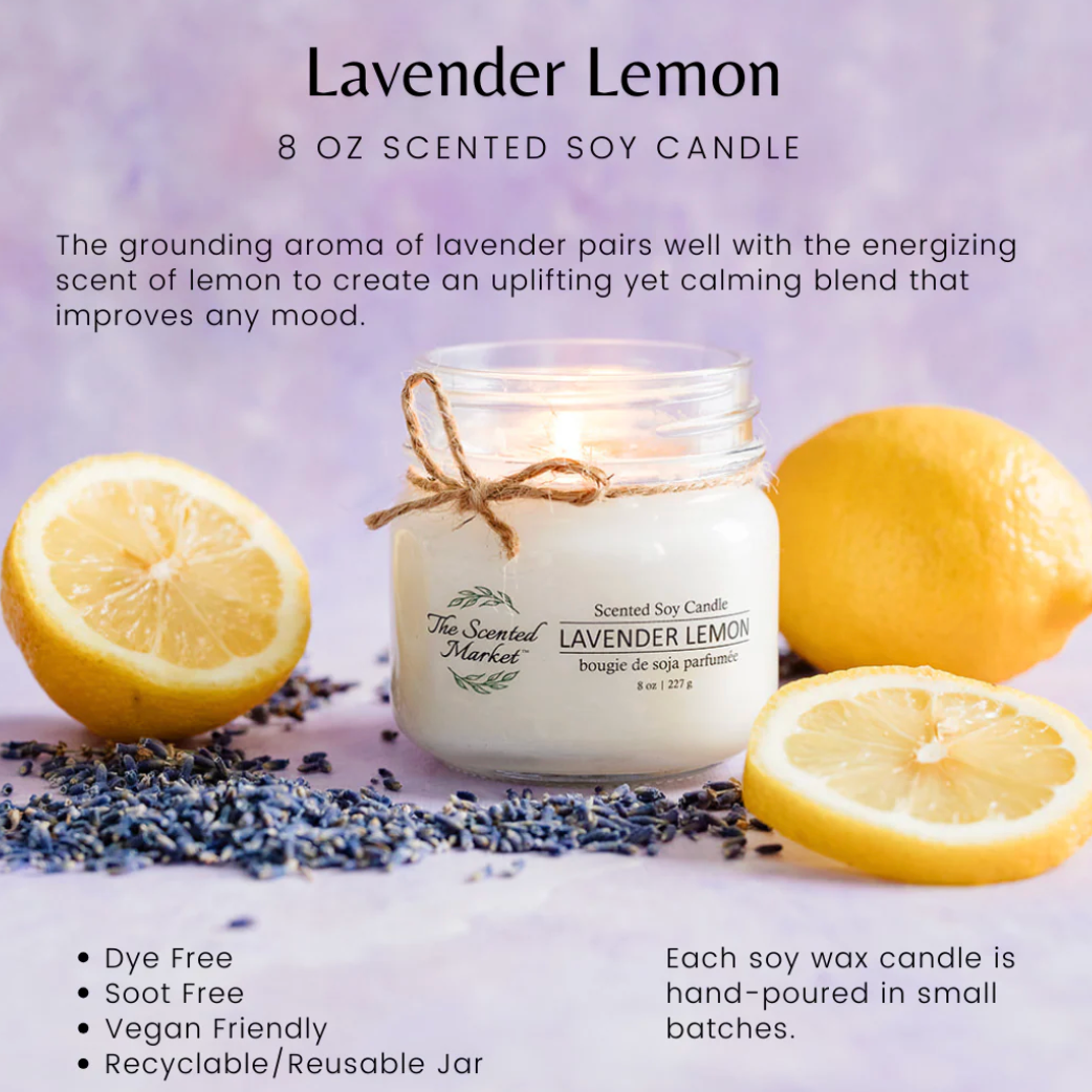 The Scented Market - LAVENDER LEMON Soy Wax Candle