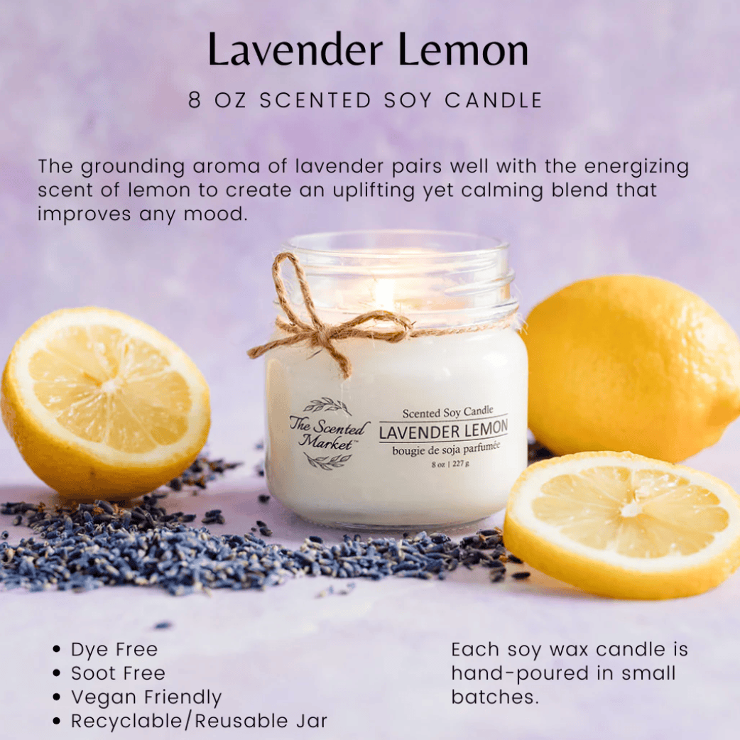 The Scented Market - LAVENDER LEMON Soy Wax Candle