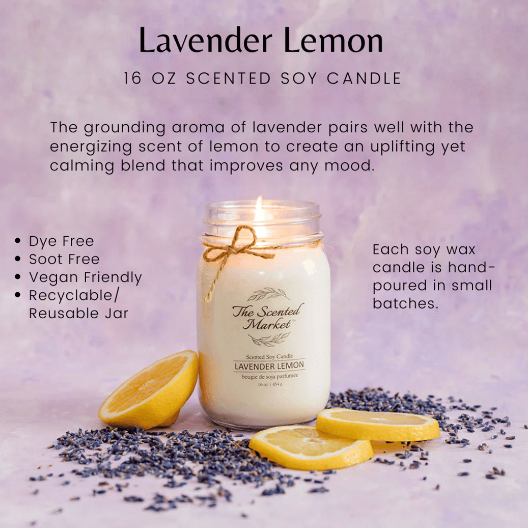 The Scented Market - LAVENDER LEMON Soy Wax Candle