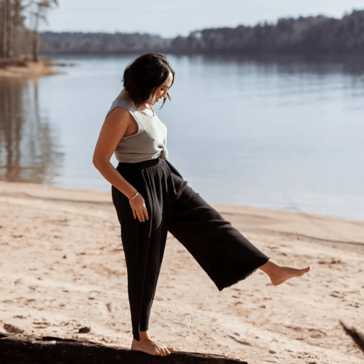 Pokoloko - Turkish Cotton Crinkle Palazzo Pants