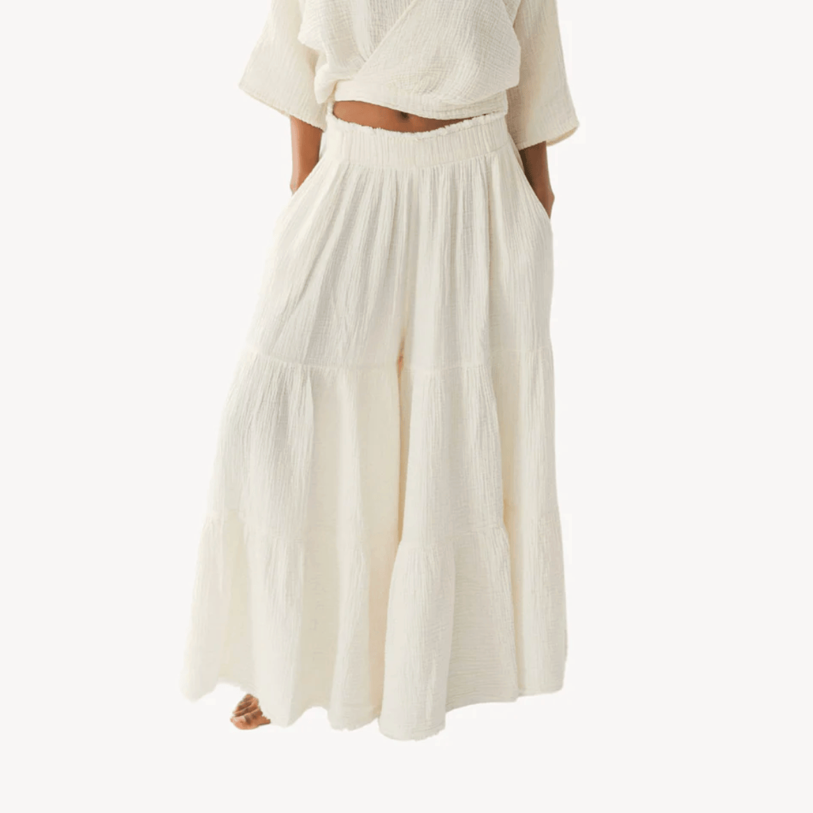 Pokoloko - Turkish Cotton Crinkle Skirt Pants