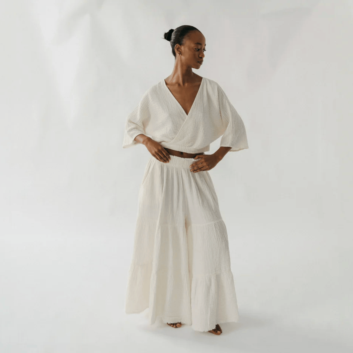 Pokoloko - Turkish Cotton Crinkle Skirt Pants