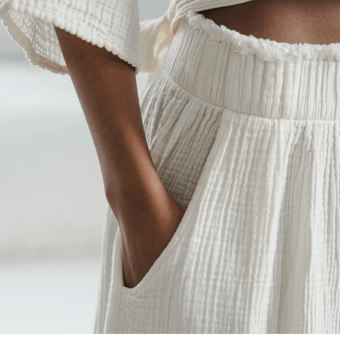 Pokoloko - Turkish Cotton Crinkle Skirt Pants