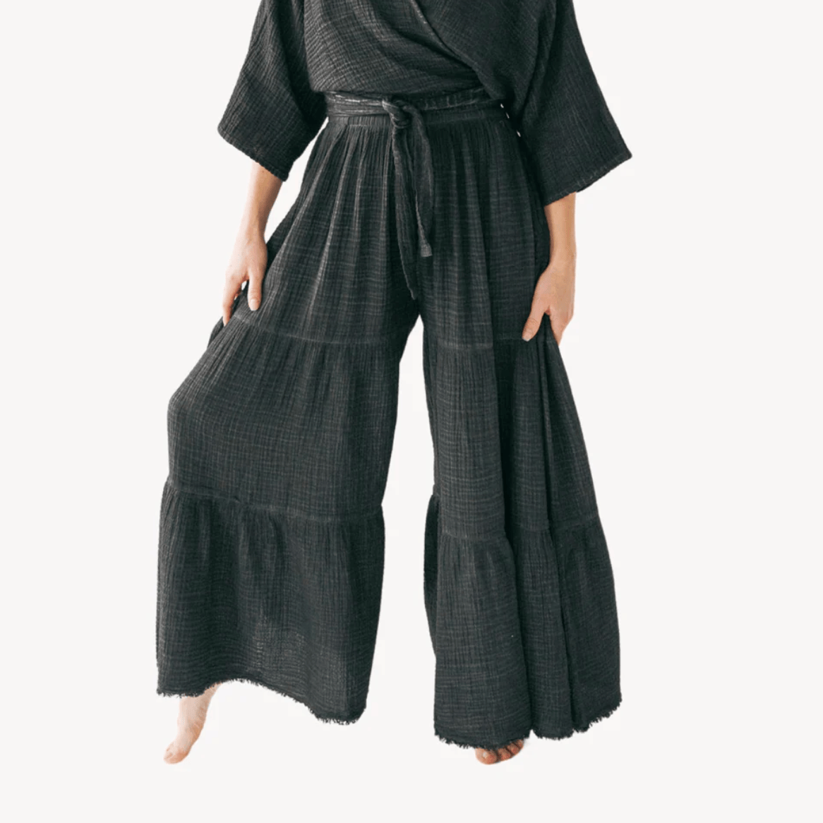 Pokoloko - Turkish Cotton Crinkle Skirt Pants