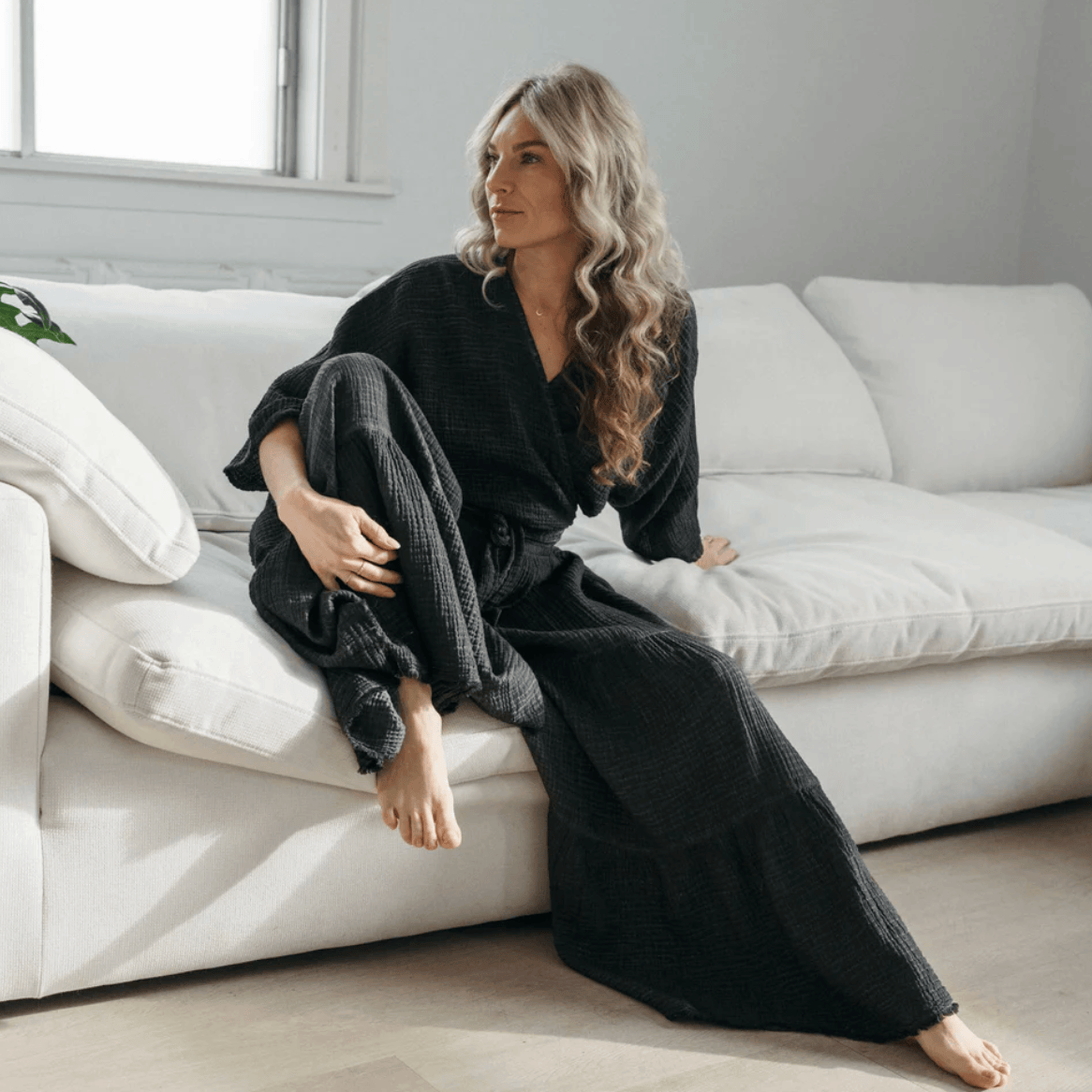 Pokoloko - Turkish Cotton Crinkle Skirt Pants