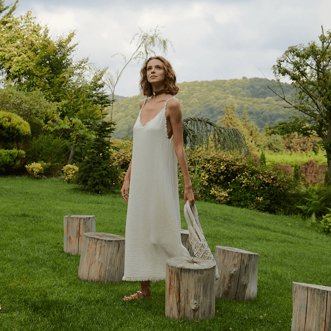 Pokoloko - Turkish Cotton Crinkle Strappy Dress