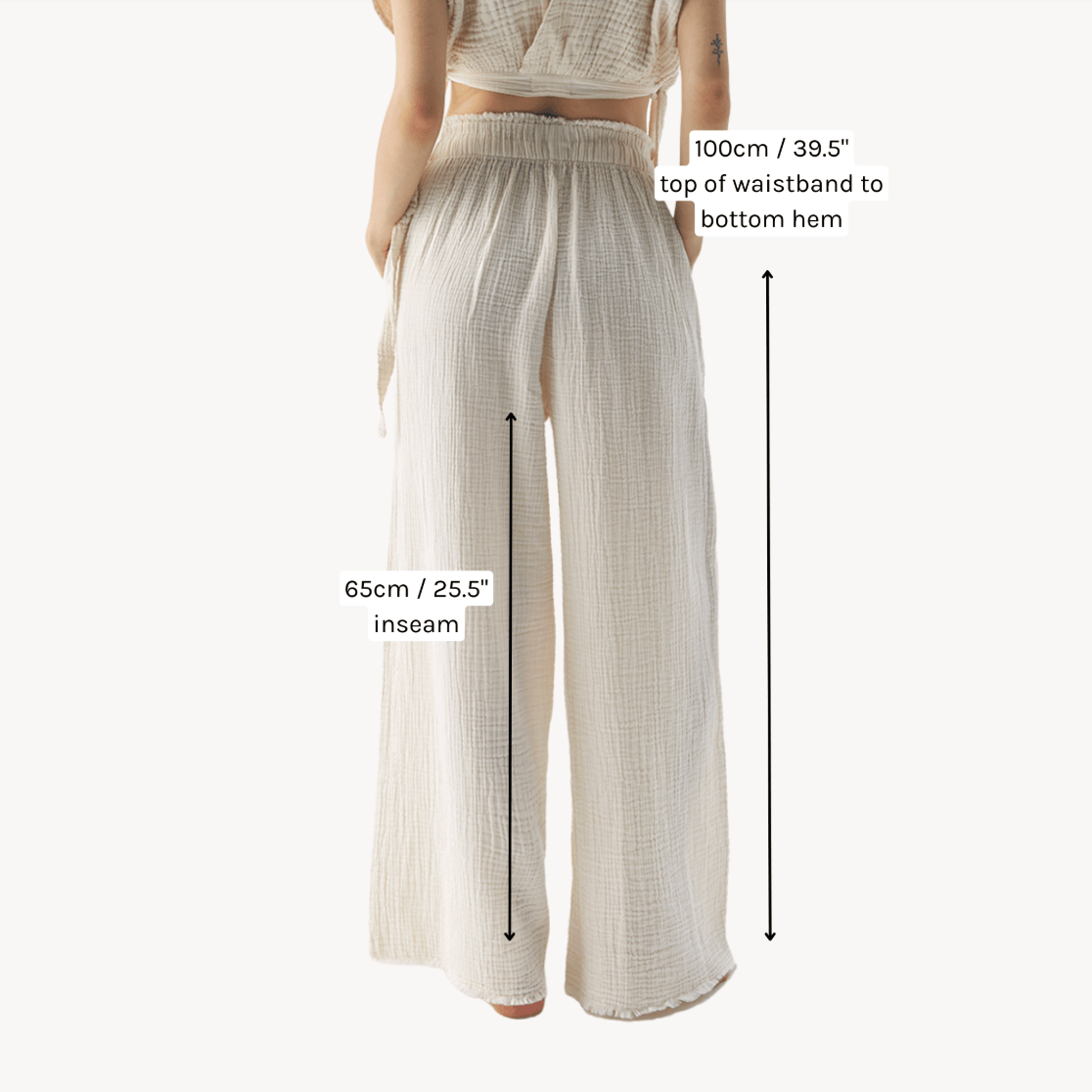 Pokoloko - Charcoal Striped Cotton Blend Crinkle Palazzo Pant