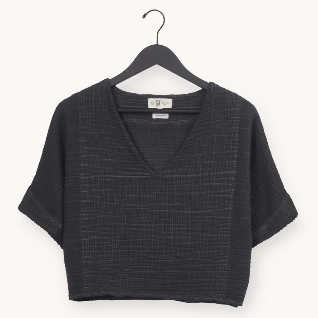 Pokoloko - Turkish Cotton Crinkle Crop Top