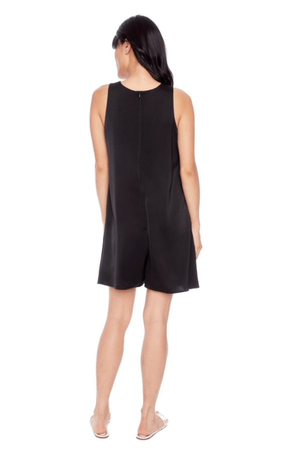 ILTM Sabrina Solid Satin Dress - BLACK