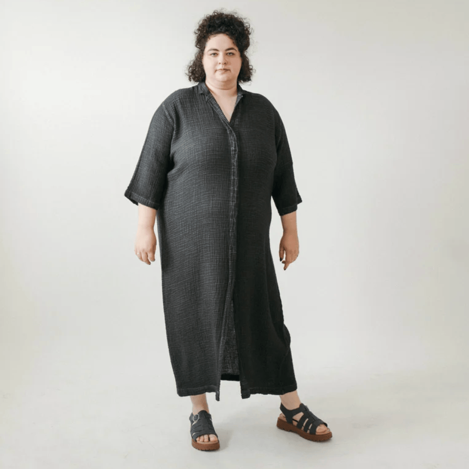 Pokoloko - Turkish Cotton PLUS Crinkle Shirt Dress