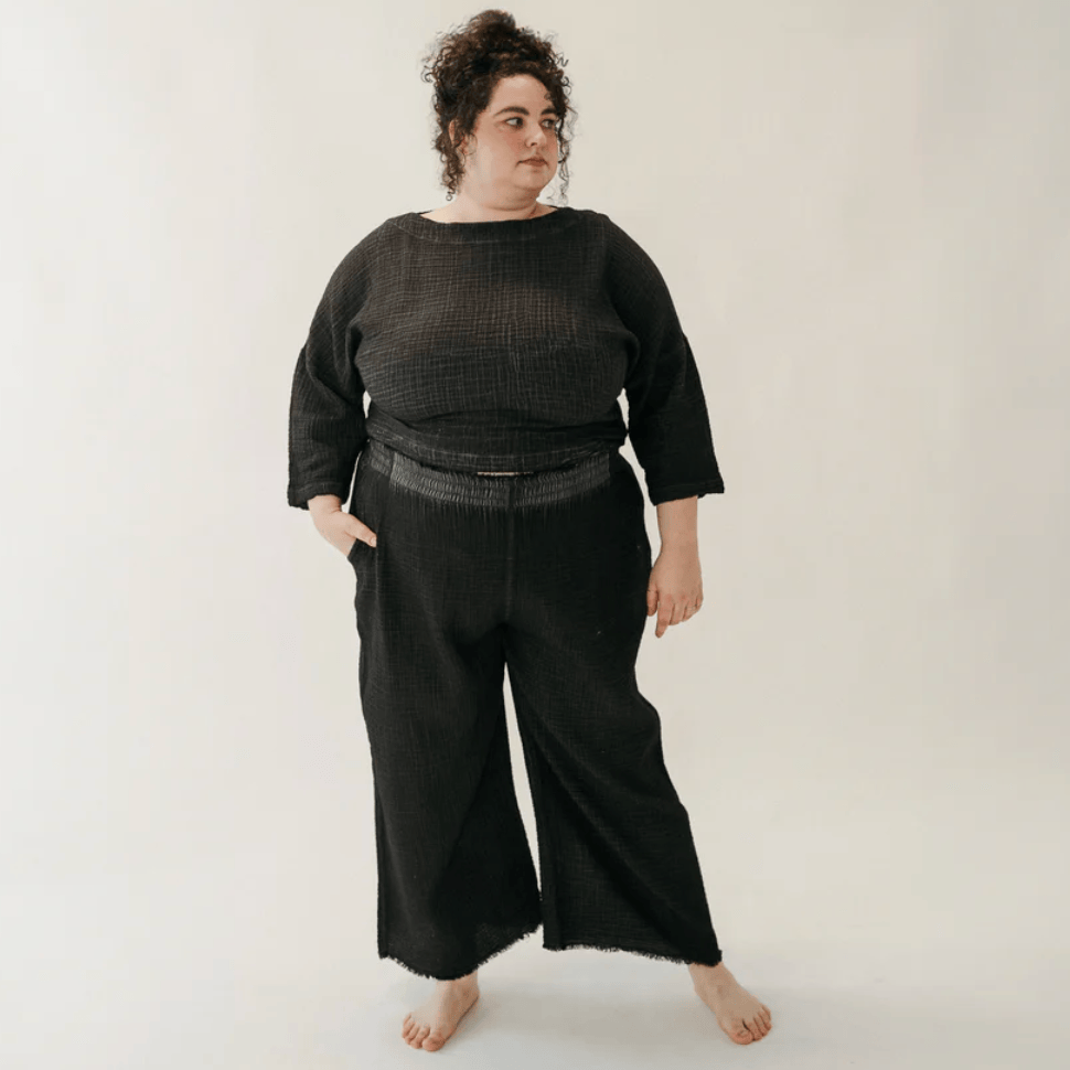 Pokoloko - Turkish Cotton PLUS Crinkle Drawstring Palazzo Pants
