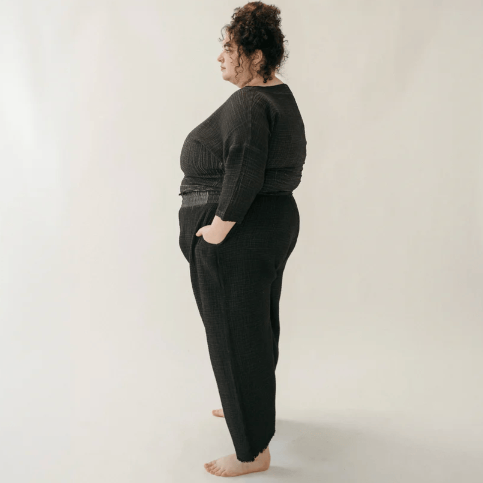Pokoloko - Turkish Cotton PLUS Crinkle Drawstring Palazzo Pants
