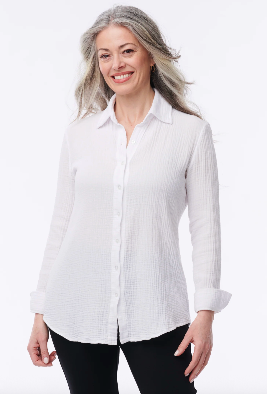 Helene Clarkson Design AMALFI CRINKLE White Blouse