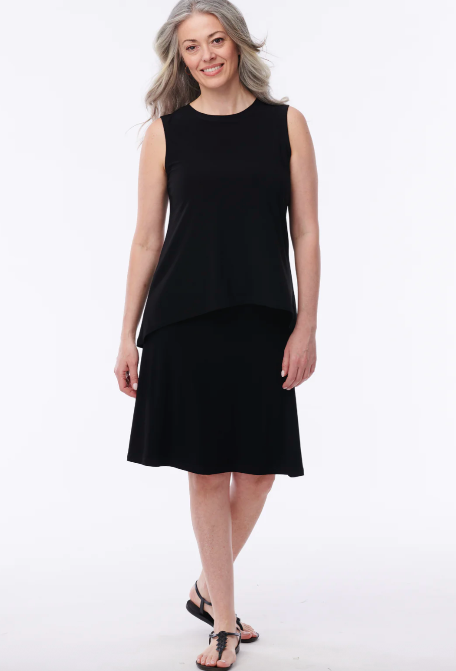Helene Clarkson Design HALLE Reversible Wrinkle-Free Skirt in Black/Pucci