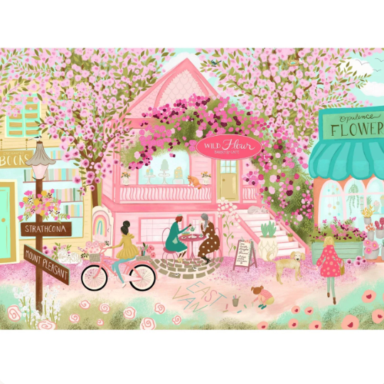 Villager Puzzles - CITY IN BLOOM 1000-Piece Puzzle for Adults Designed in Canada by Ginger Deverell