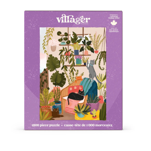 Villager Puzzles - BALCONY CATS 1000-Piece Puzzle for Adults Designed in Canada by Laura Konyndyk