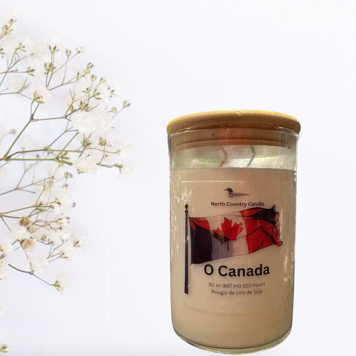 North Country Candle - O CANADA 30oz Soy Wax Candle with Bamboo Lid