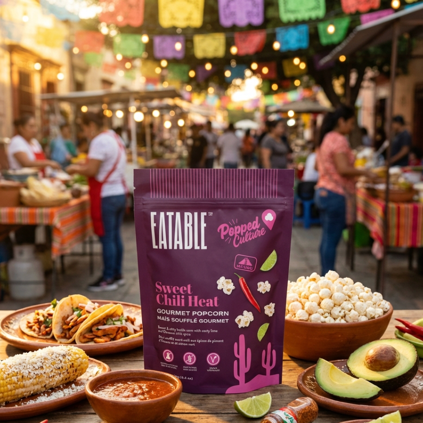 EATABLE Gourmet Popcorn - "Popped Culture" Mexican Sweet Chili Heat (125g)
