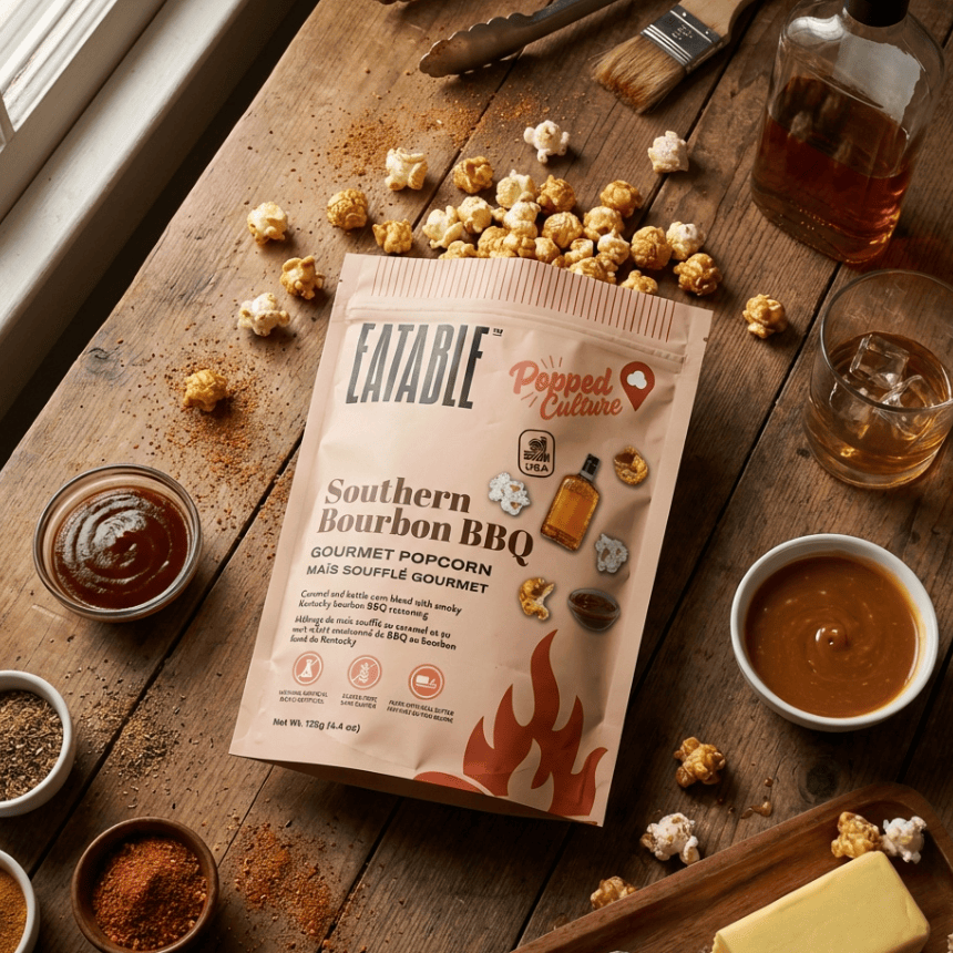 EATABLE Gourmet Popcorn - "Popped Culture" Southern Kentucky Bourbon BBQ (125g)