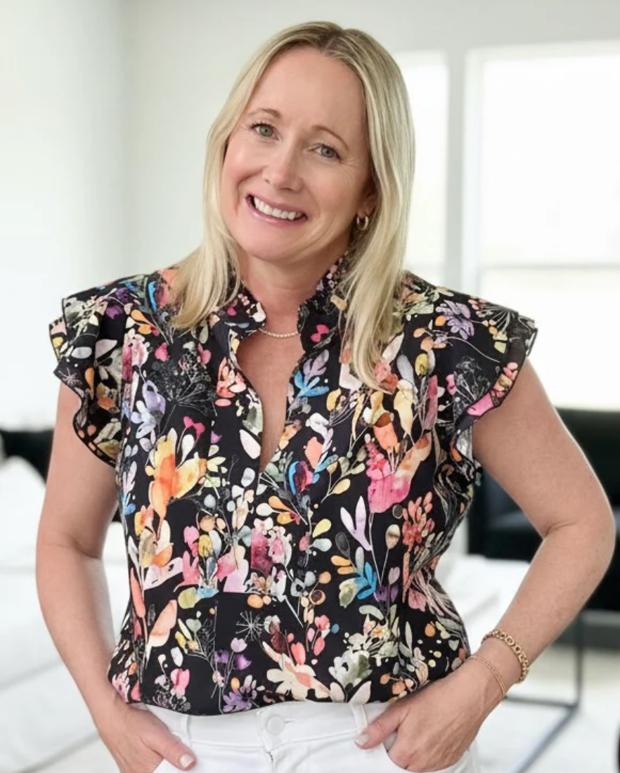DOTTY Black Floral Blouse