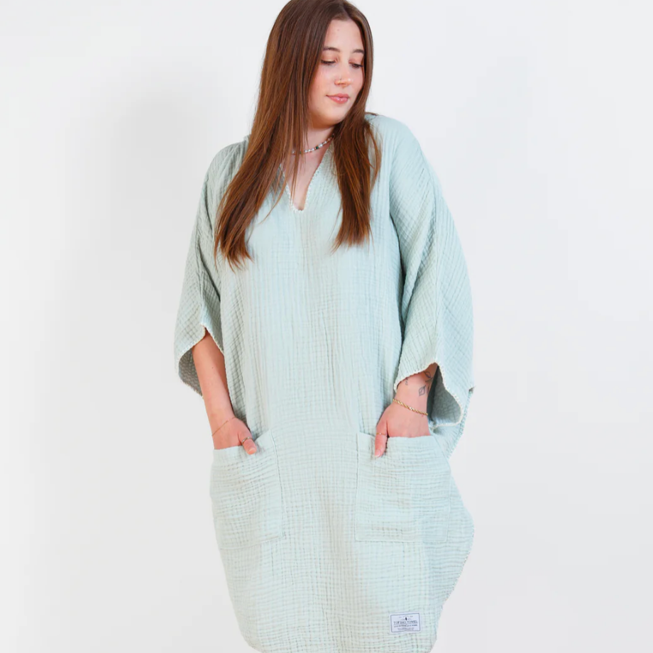 Tofino Towel Co. COCOON SAGE Muslin Surf Poncho