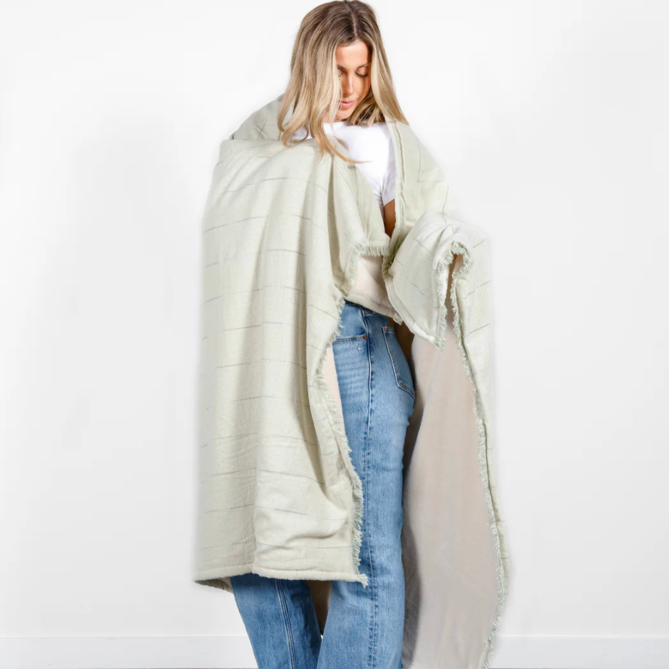 Tofino Towel Co. EVEREST SAGE Fleece Throw