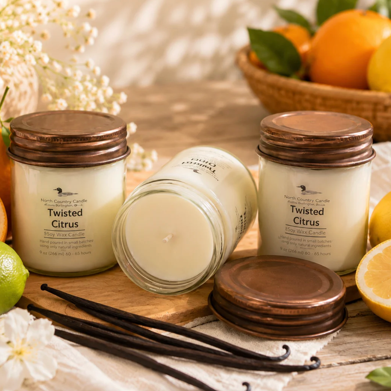 North Country Candle - TWISTED CITRUS Soy Wax Candle with Copper Lid