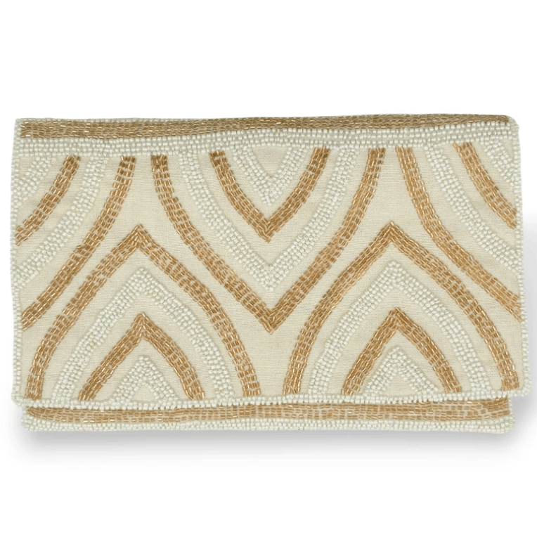 Dandarah - Gold Arches Handbeaded Flap Clutch