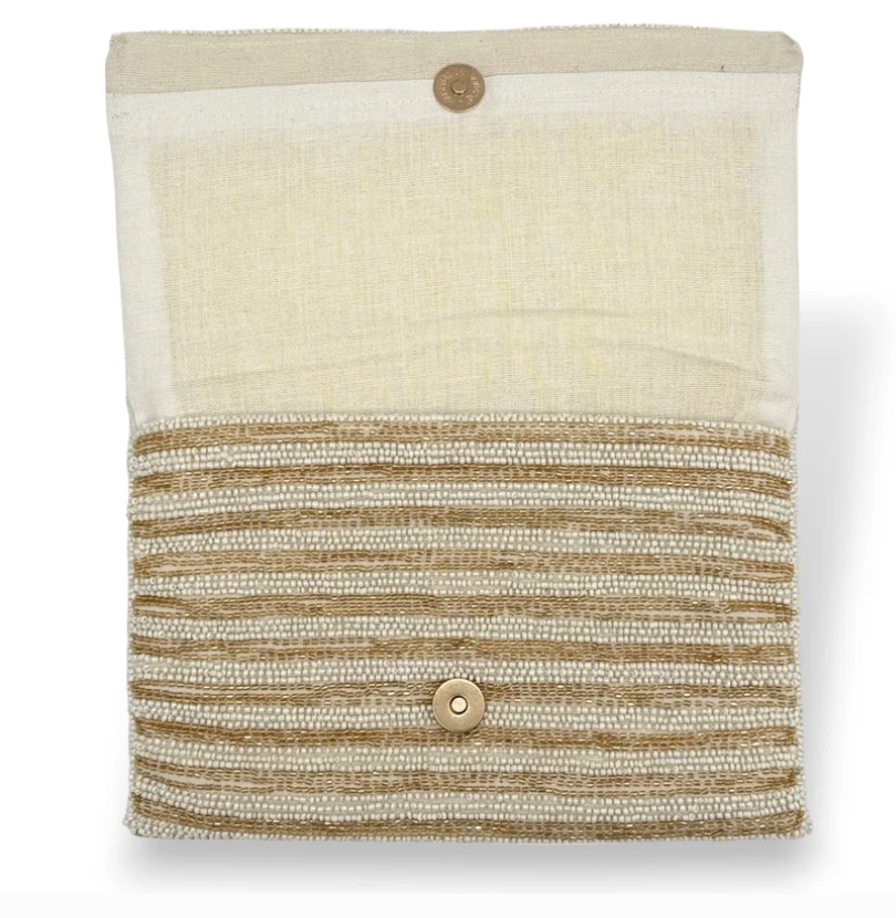 Dandarah - Gold Arches Handbeaded Flap Clutch