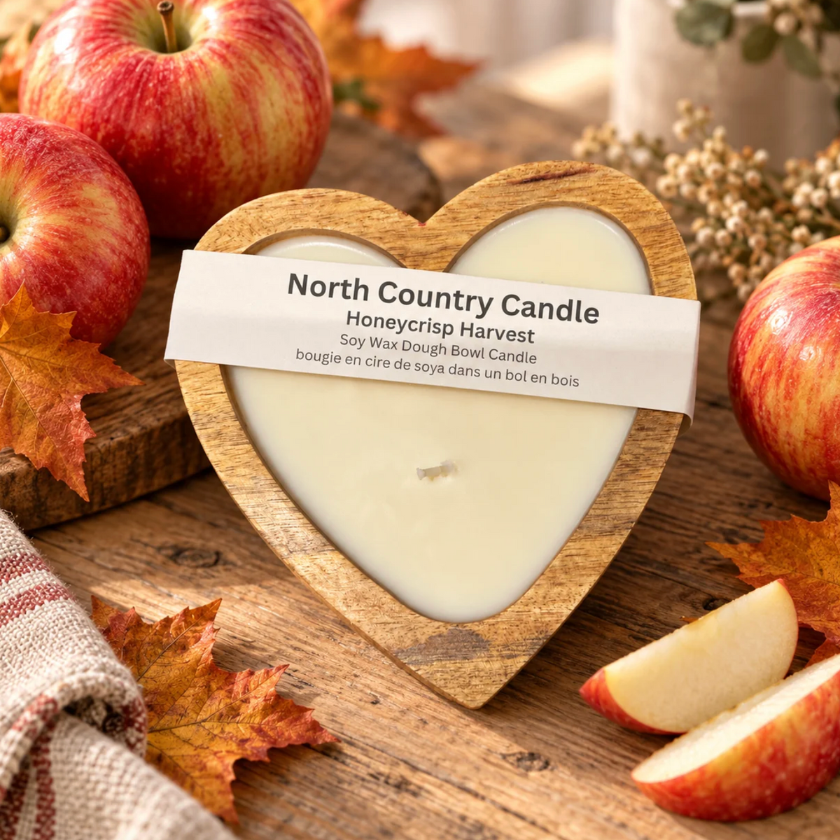 North Country Candle - HONEYCRISP HARVEST SWEETHEART Dough Bowl Soy Wax Candle