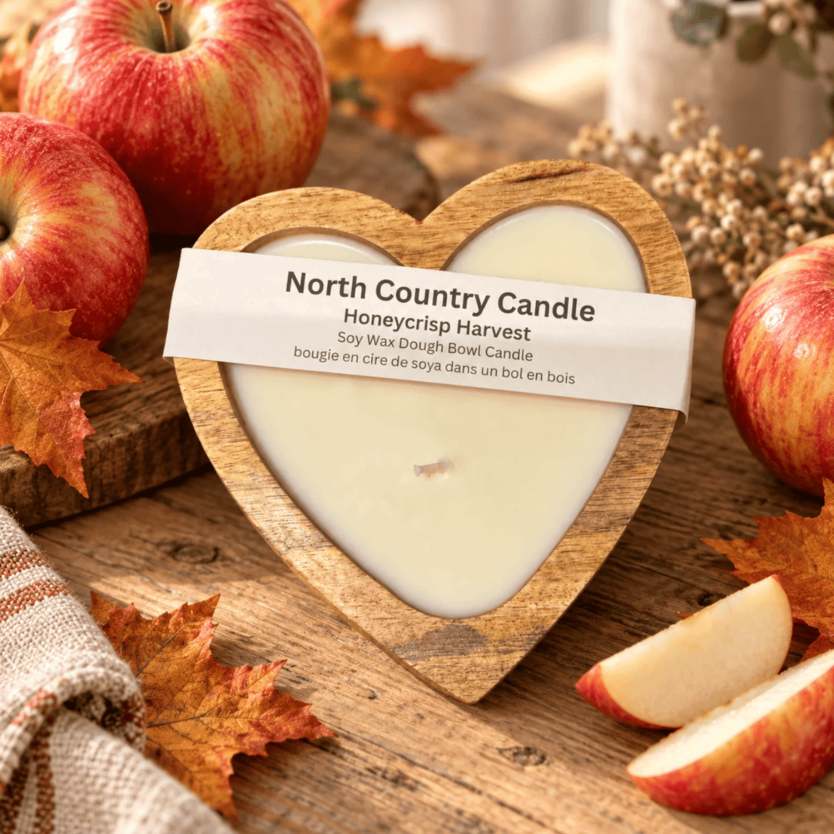 North Country Candle - HONEYCRISP HARVEST SWEETHEART Dough Bowl Soy Wax Candle