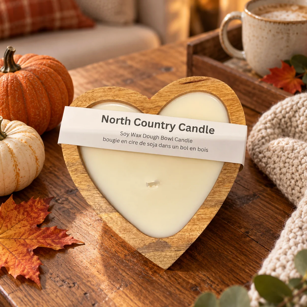 North Country Candle - PUMPKIN CHAI SWEETHEART Dough Bowl Soy Wax Candle