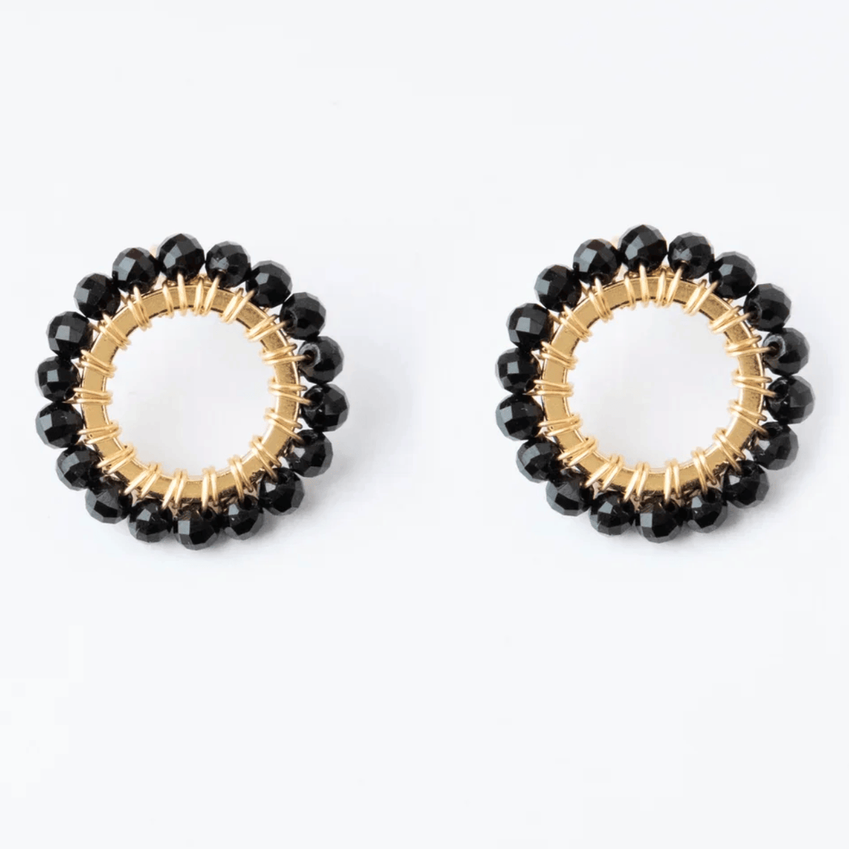 Savuti CIRCLE Stud Earrings - Onyx