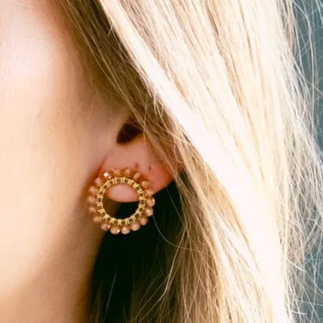 Savuti CIRCLE Stud Earrings - Champagne