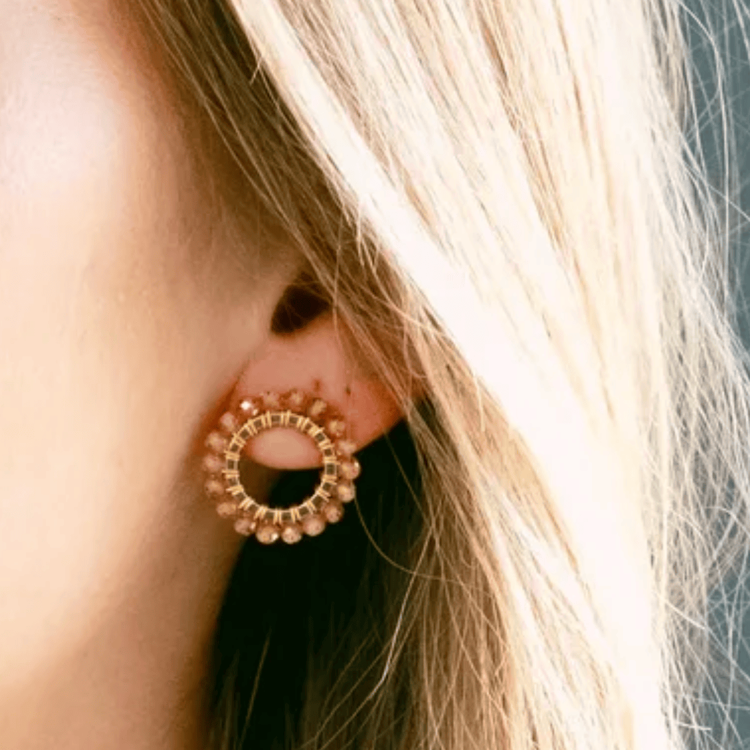 Savuti CIRCLE Stud Earrings - Champagne