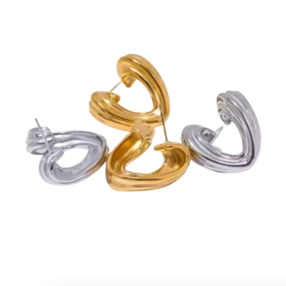 Sunbalm Jewelry - TEXTURED HEART Earrings