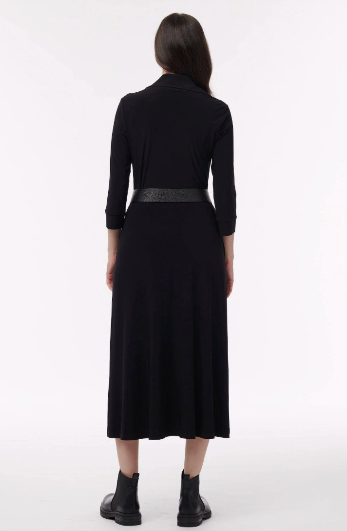 Helene Clarkson Design CAMROSE BLACK Wrinkle-Free 3/4 Sleeve Maxi Dress