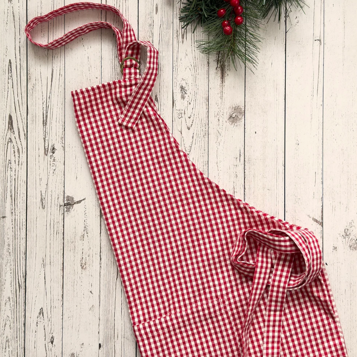 Mahogany RED GINGHAM Apron