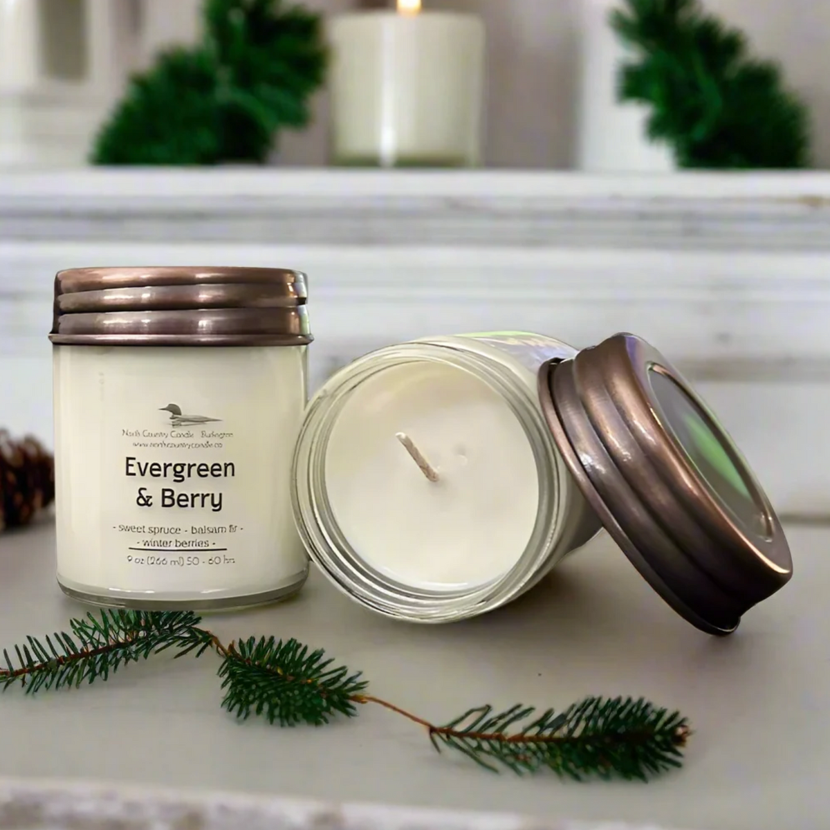 North Country Candle - EVERGREEN & BERRY Soy Wax Candle with Copper Lid