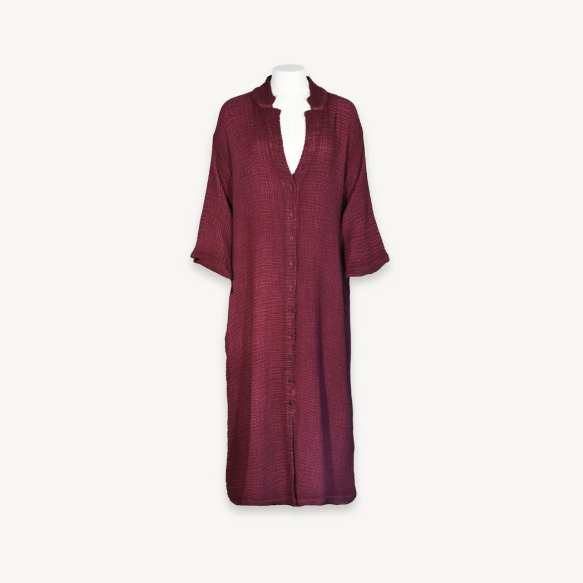 Pokoloko - 4 Layer Crinkle Shirt Dress with Buttons