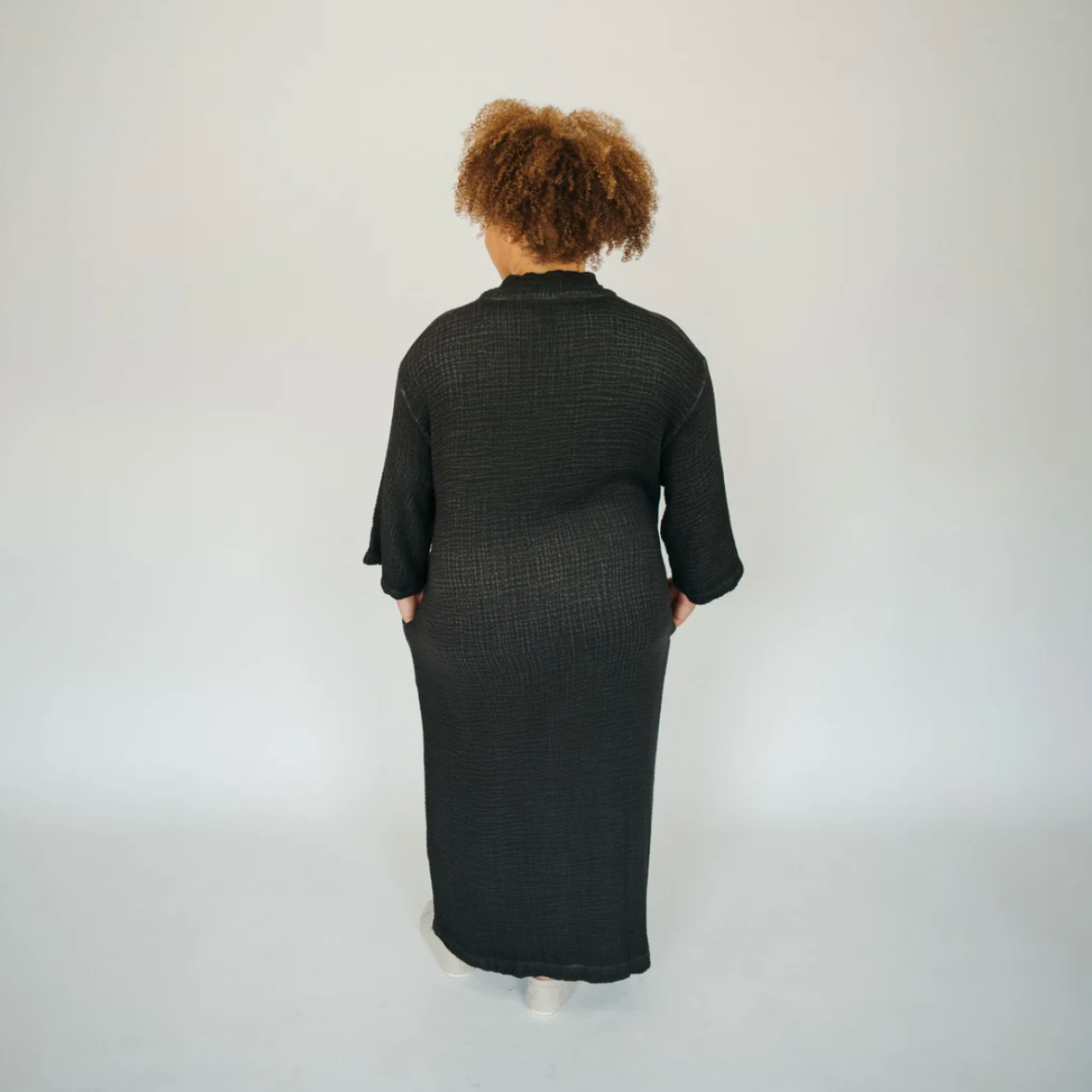 Pokoloko - 4 Layer Crinkle Shirt Dress with Buttons