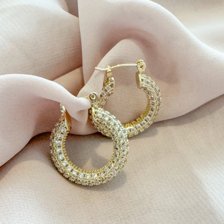 Wild Heart Collective - Dolly Crystal Pave Hoop Earrings