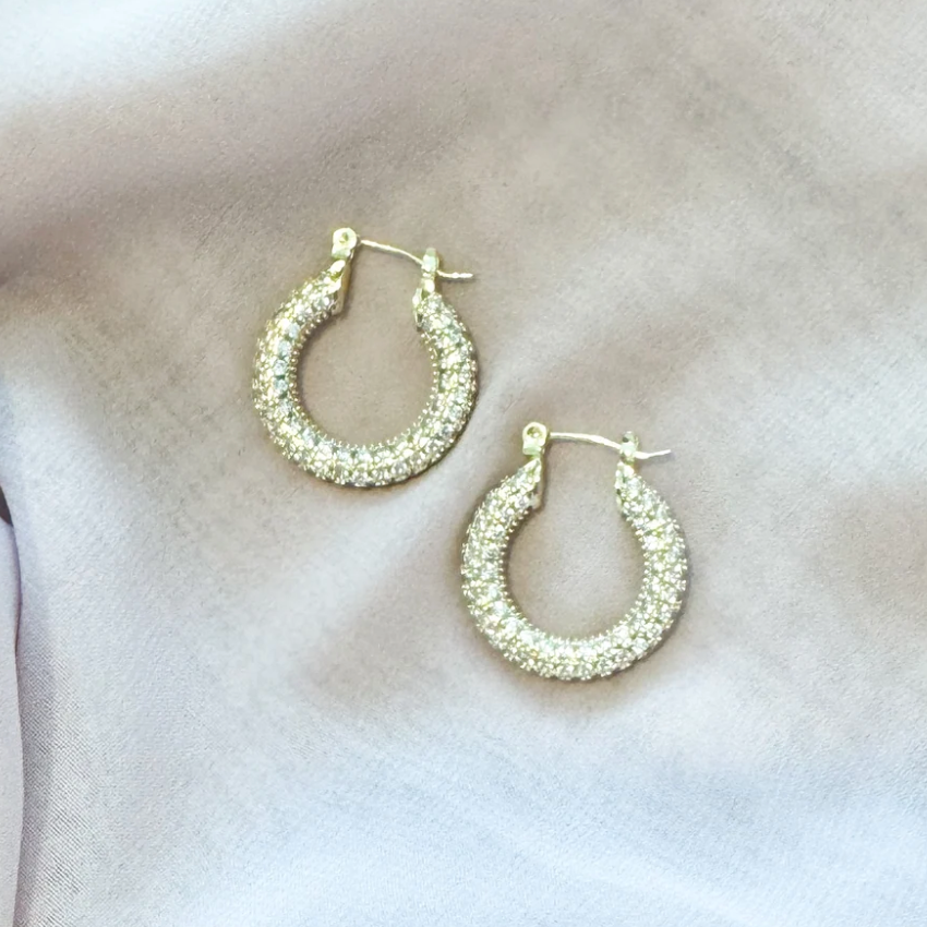 Wild Heart Collective - Dolly Crystal Pave Hoop Earrings