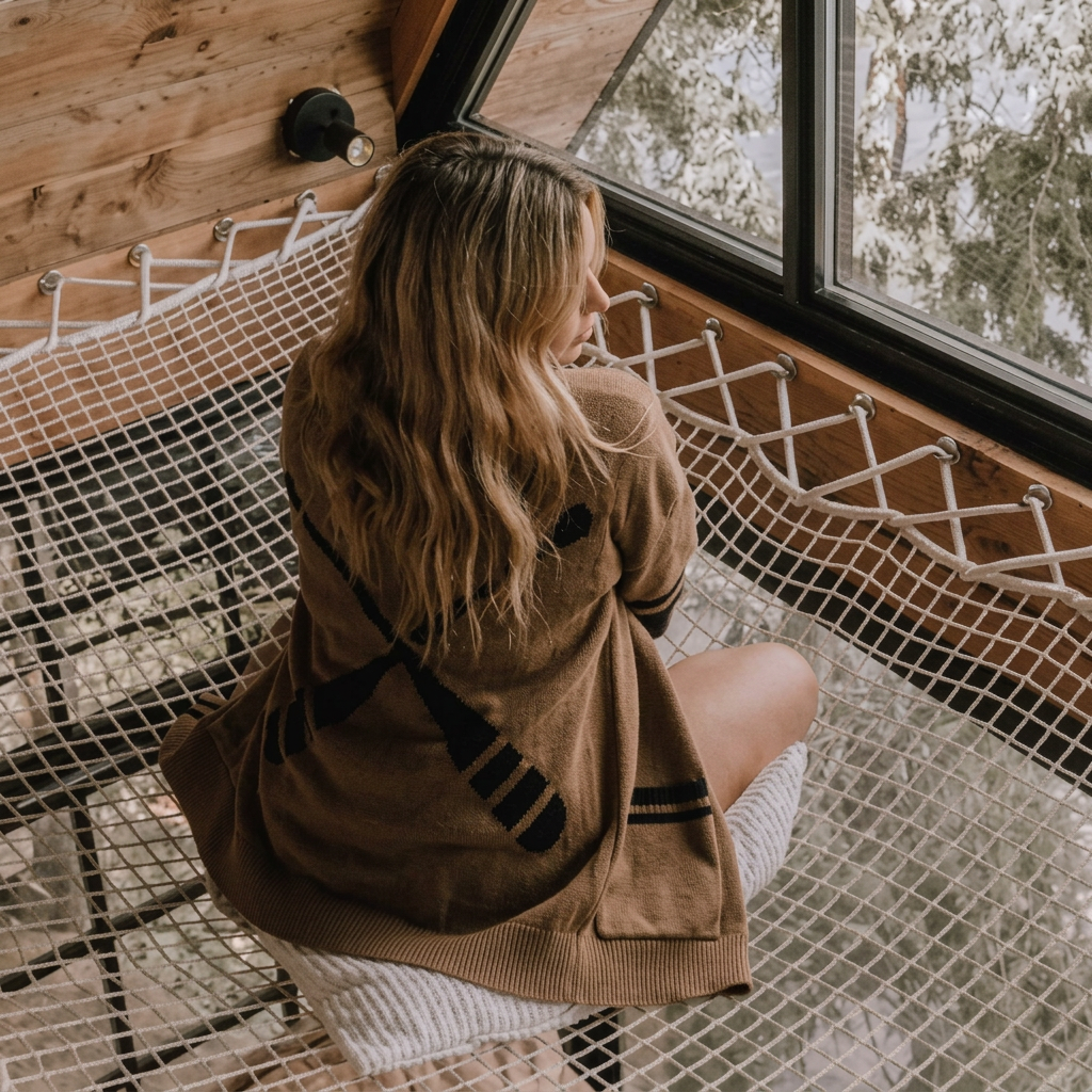Canoe & Lake Dockside Knit Cardigan HONEY & BLACK