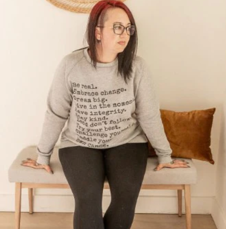 Canoe & Lake Grey Values Crew Sweater