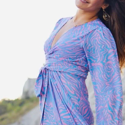 Love Not Fear ZEBRA-PRINT DEVI Wrap Dress