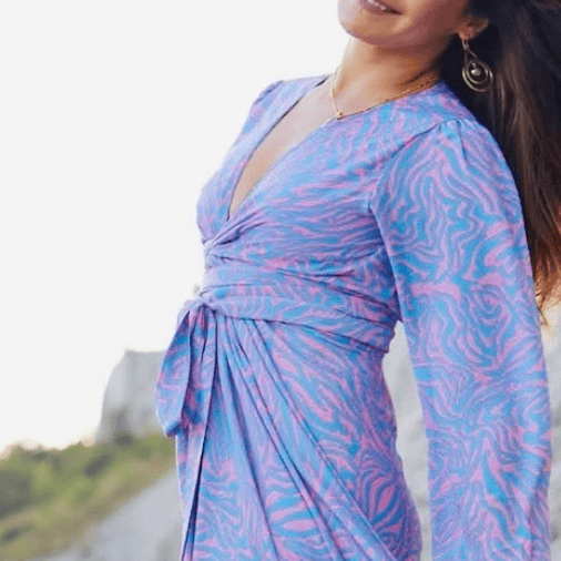 Love Not Fear ZEBRA-PRINT DEVI Wrap Dress