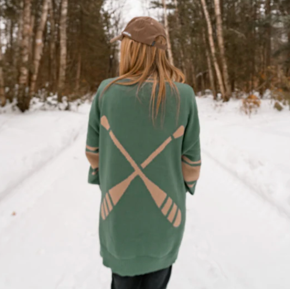 Canoe & Lake Dockside Knit Cardigan