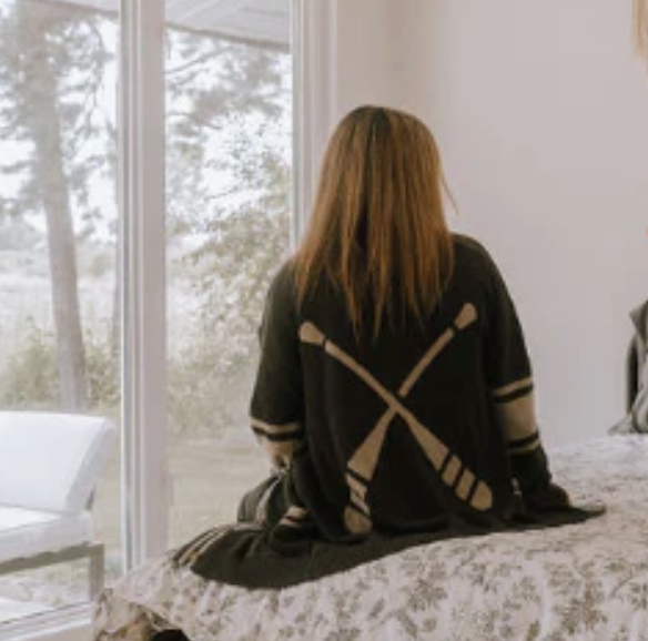 Canoe & Lake Dockside Knit Cardigan